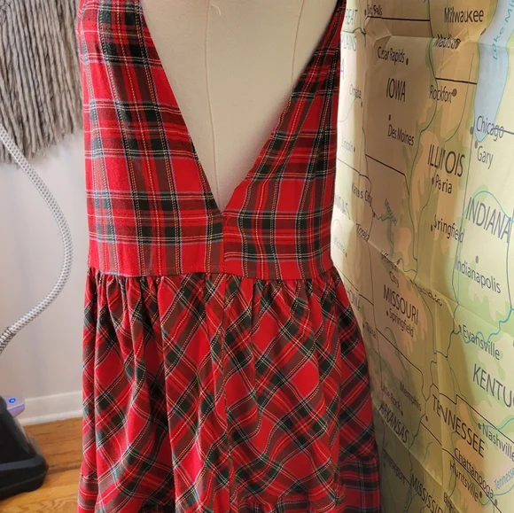 Vintage Candy Shaw Red Plaid Dress Size 6 Holiday - Picture 3 of 13